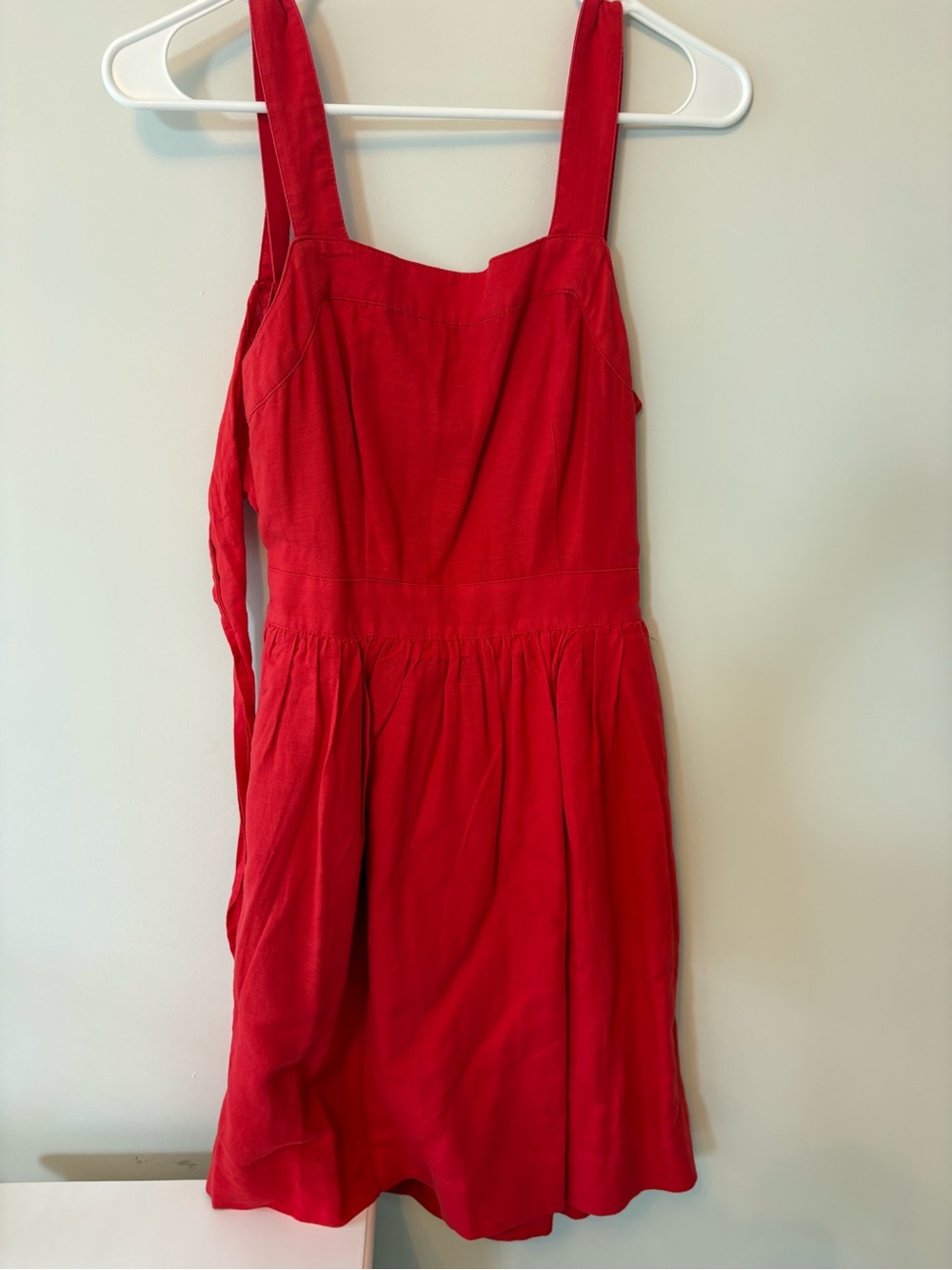 Women’s J Crew Red Linen Black Sleeveless Sundress